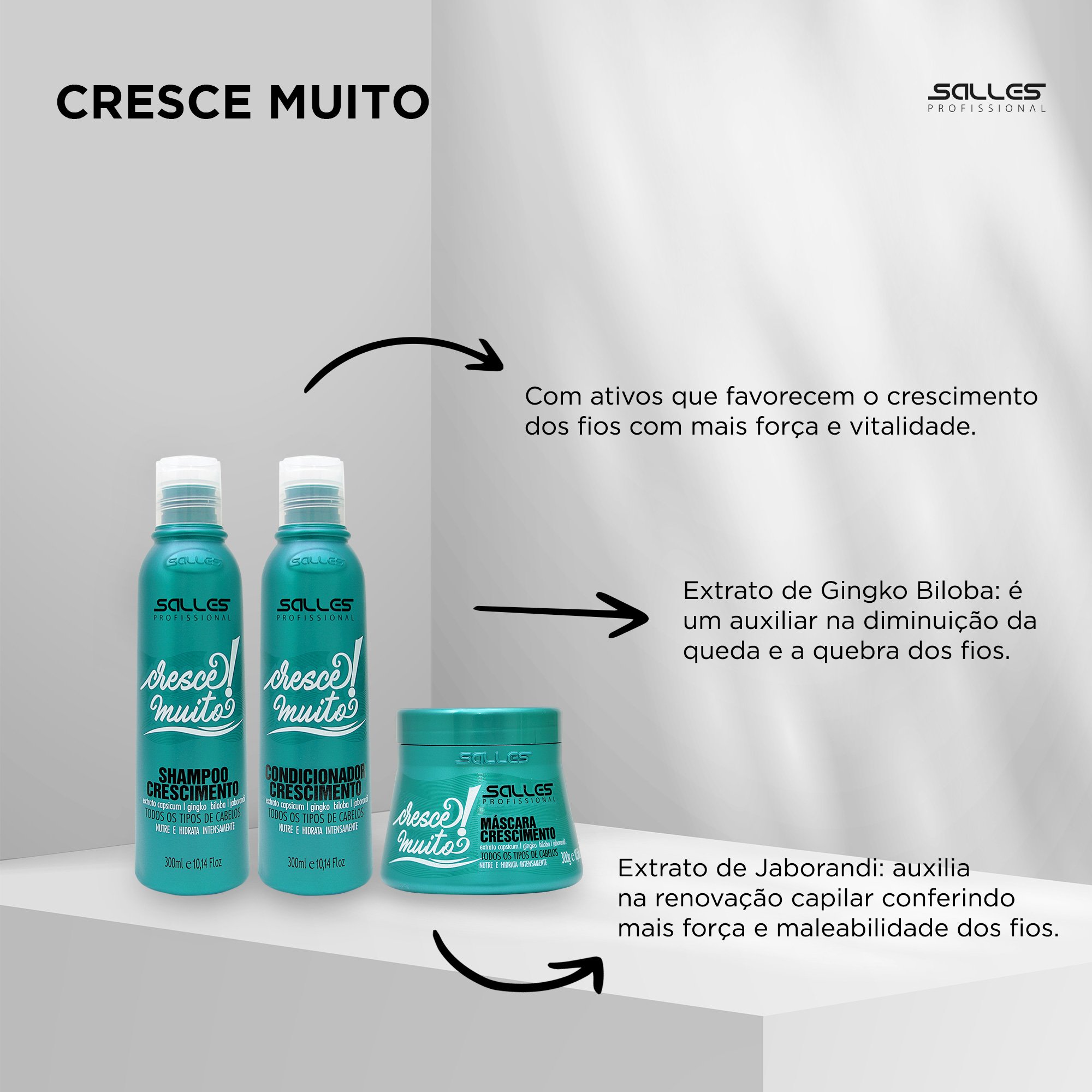 Condicionador Crescim Cresce Muito Salles Profissional 300ml 300ml 2