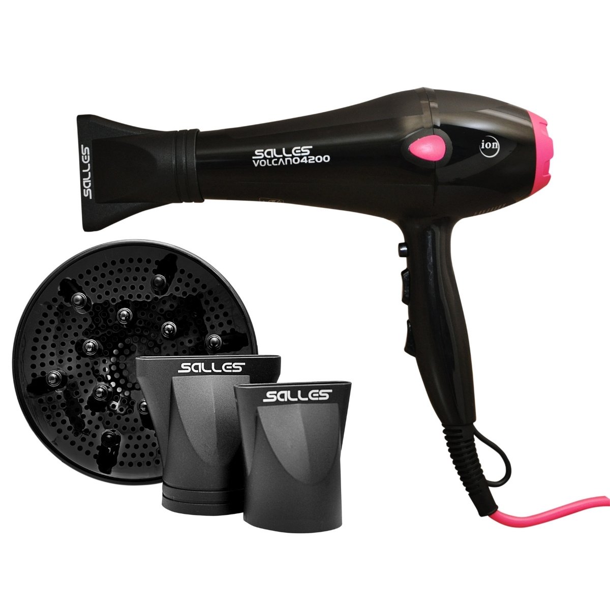 Secador de Cabelo Volcano4200 Salles Profissional Rosa