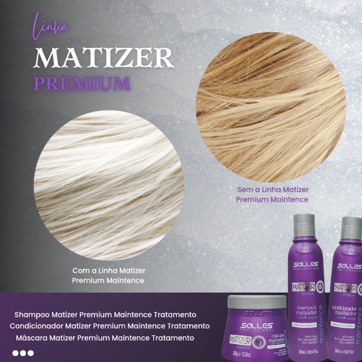 Kit Shampoo + Mascara + Condicionador Matizer 300ml Salles ÚNICO 2