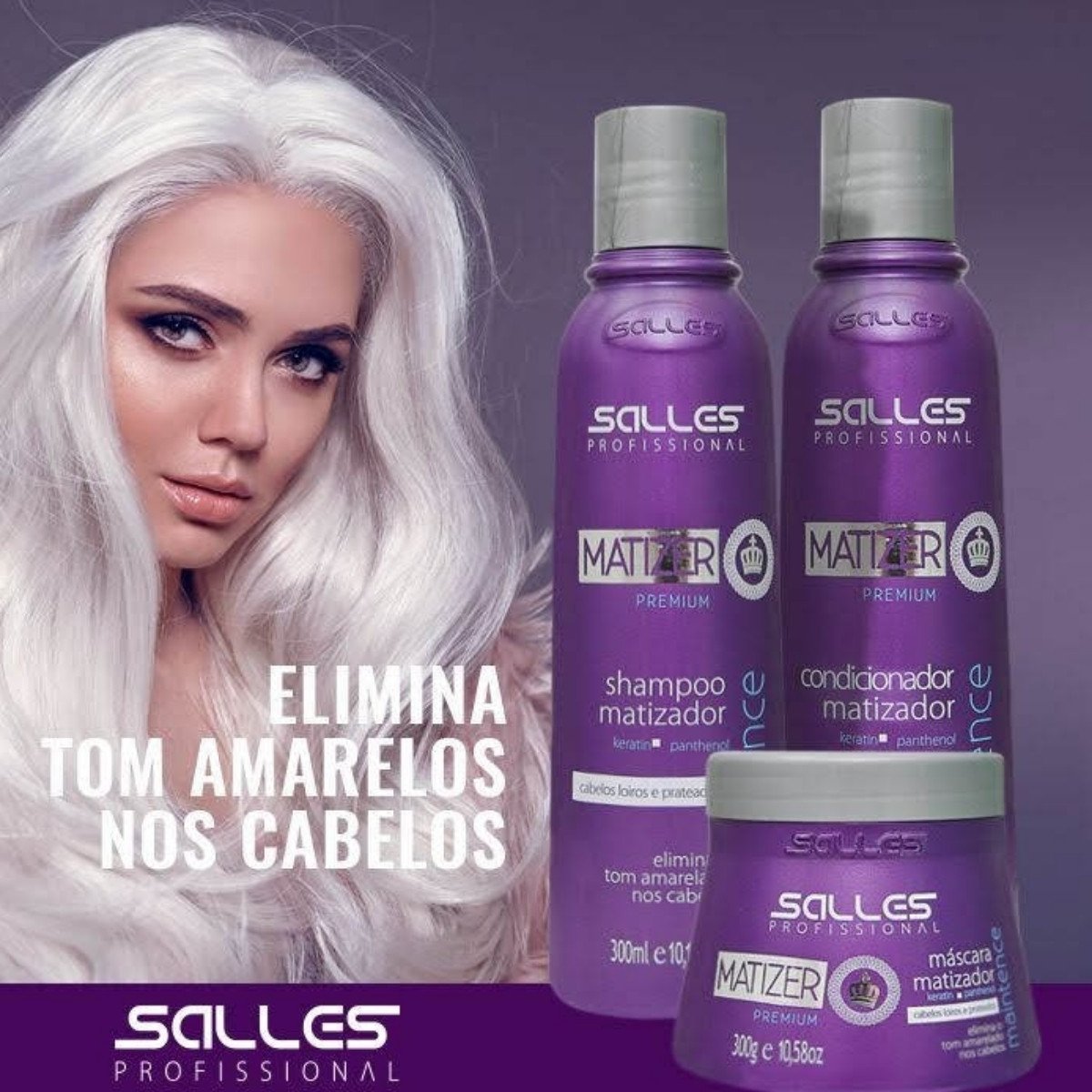 Kit Shampoo + Mascara + Condicionador Matizer 300ml Salles ÚNICO 4