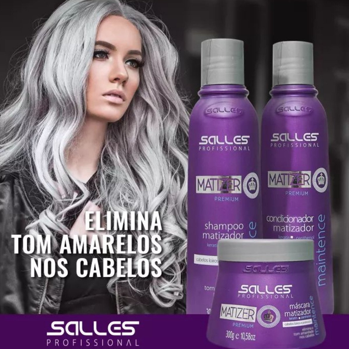 Kit Shampoo + Mascara + Condicionador Matizer 300ml Salles ÚNICO 5