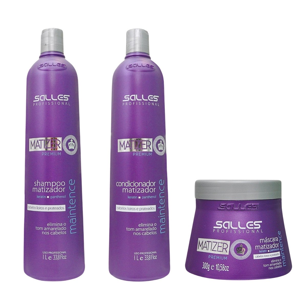 Kit Shampoo + Mascara + Condicionador Matizer 1lt Salles