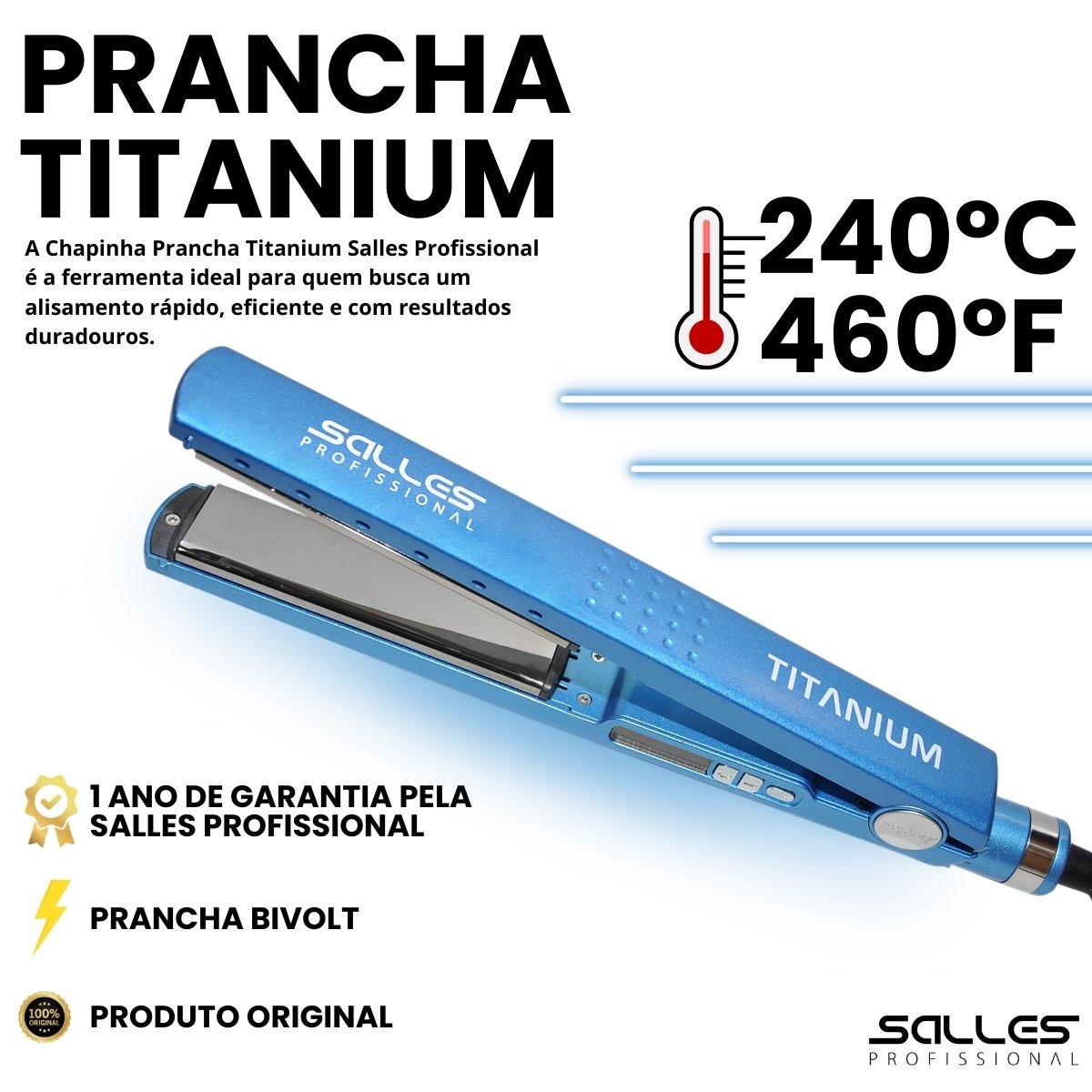 Kit Chapinha Titanium Azul + Secador Volcano4200 Verde 220v 220V 5