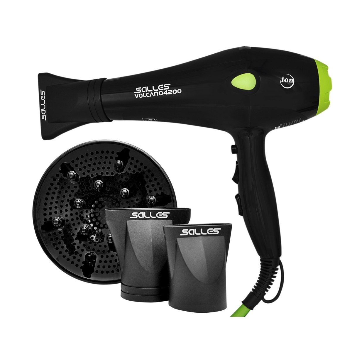 Kit Chapinha Titanium Azul + Secador Volcano4200 Verde 220v 220V 6