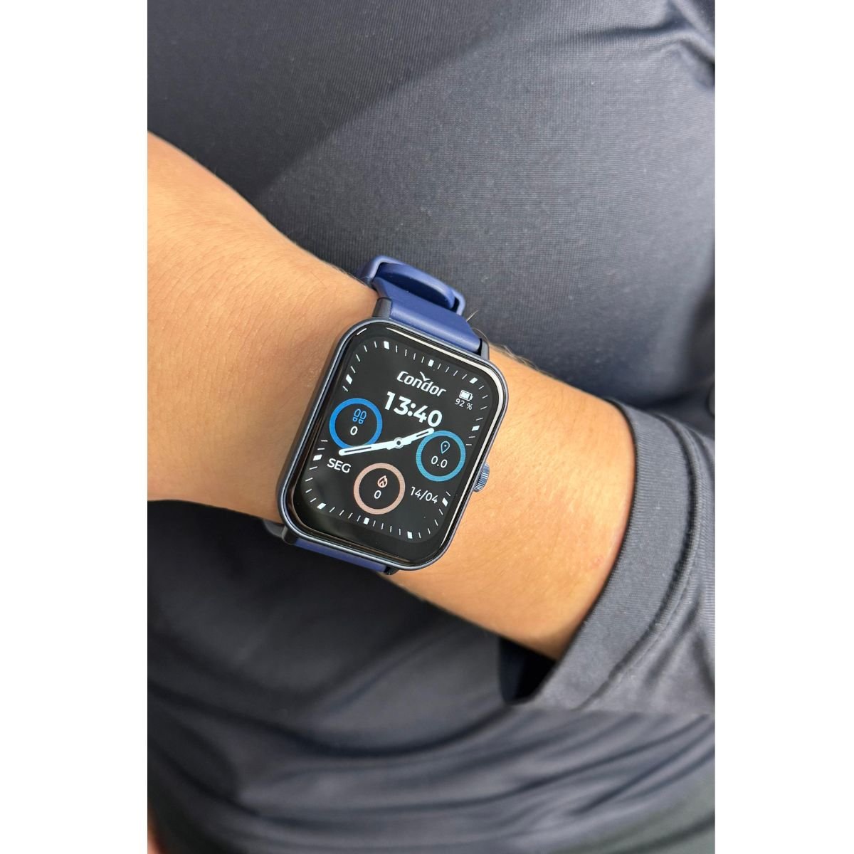 Relógio Unissex Condor Smartwatch Original Preto COSMART1AC8A Pulseira Silicone Azul Azul 6