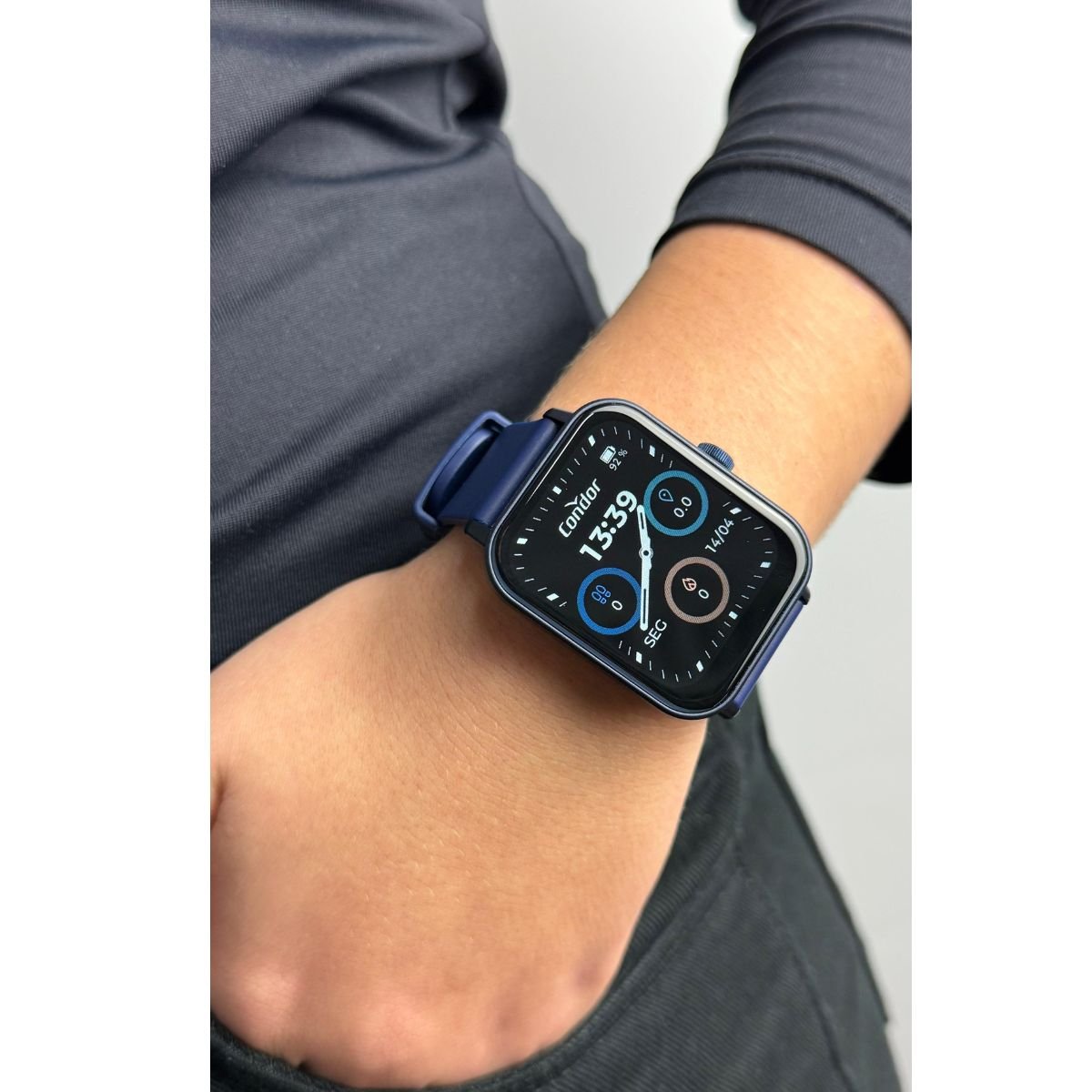 Relógio Unissex Condor Smartwatch Original Preto COSMART1AC8A Pulseira Silicone Azul Azul 7