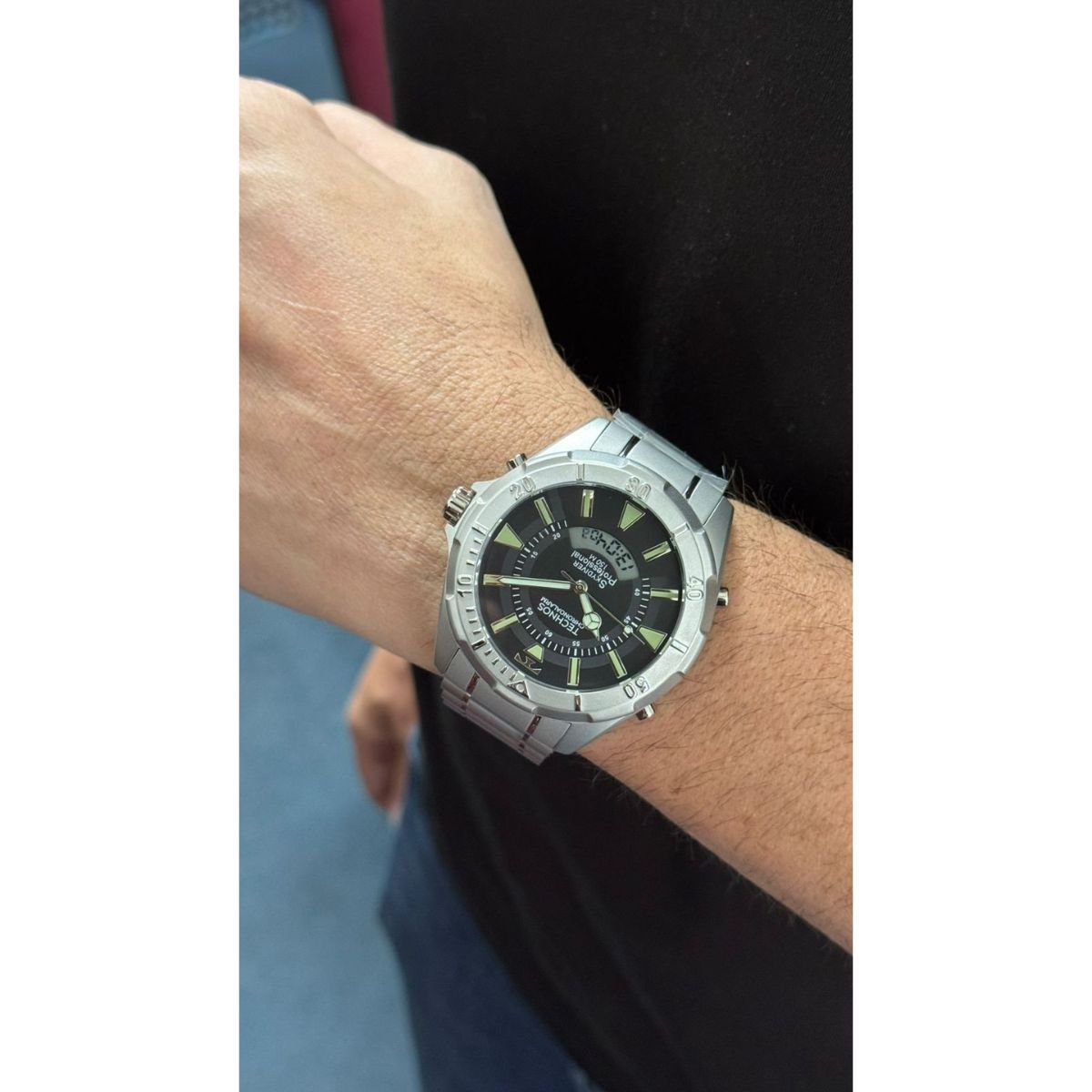 Relógio Masculino Technos Original WT205FY1P Pulseira Metal Prata Prata 4