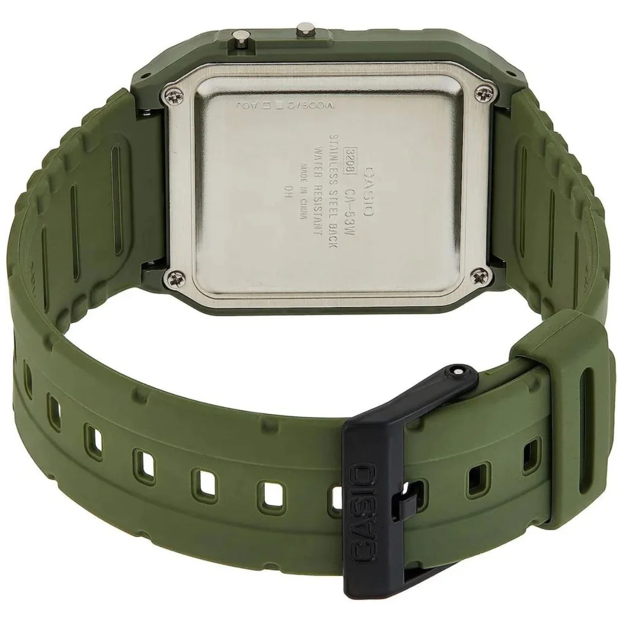 Relógio Masculino Casio Original CA53WF3BDF Pulseira Silicone Preto Verde 3