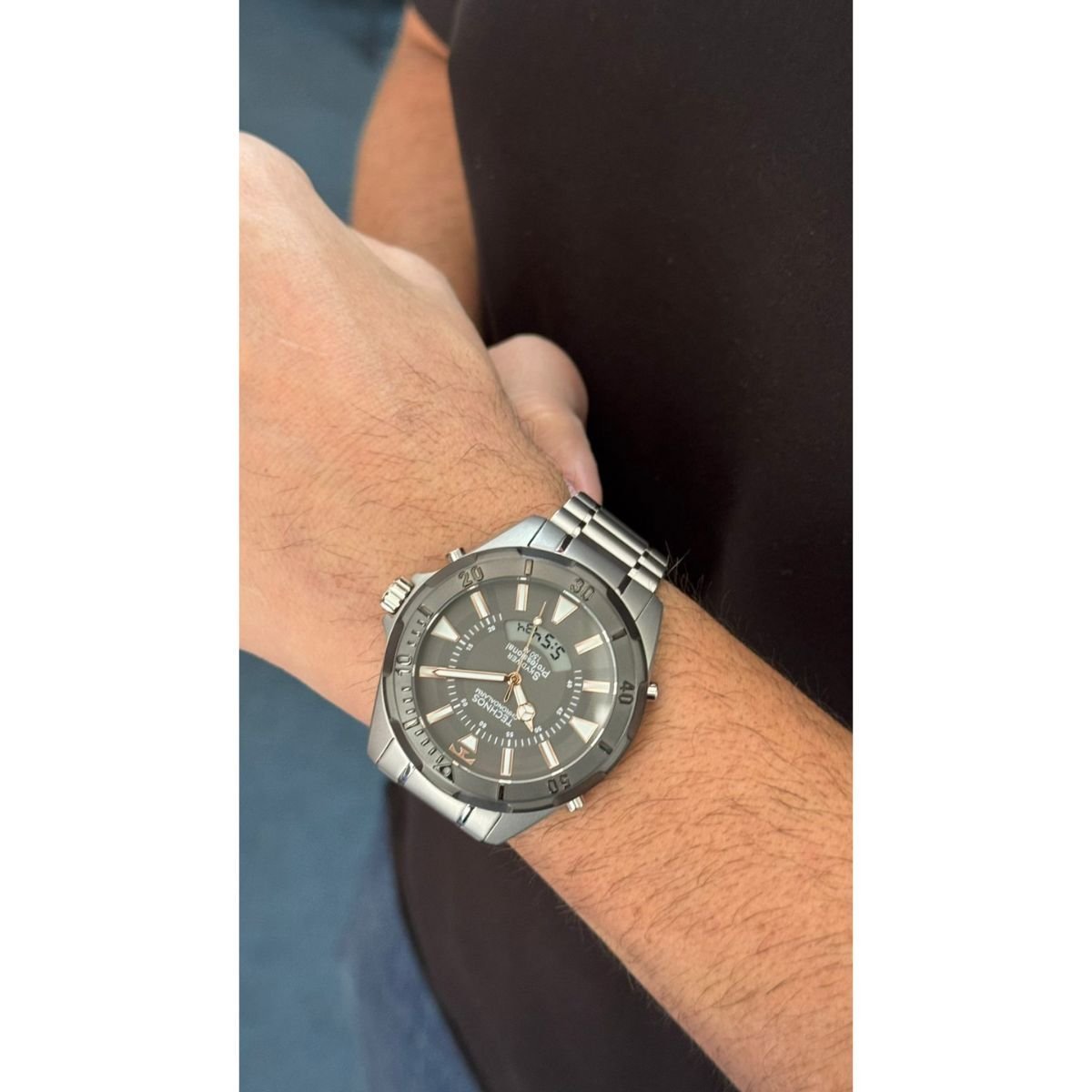 Relógio Masculino Technos Original WT2050AVT1F Pulseira Metal Prata Prata 4