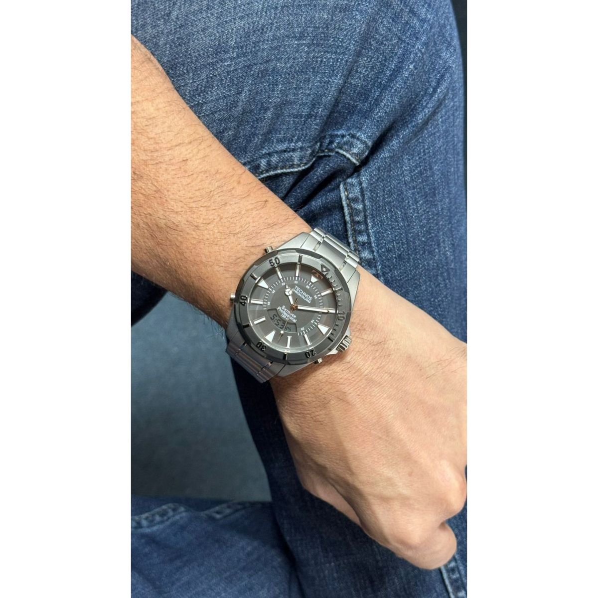 Relógio Masculino Technos Original WT2050AVT1F Pulseira Metal Prata Prata 5