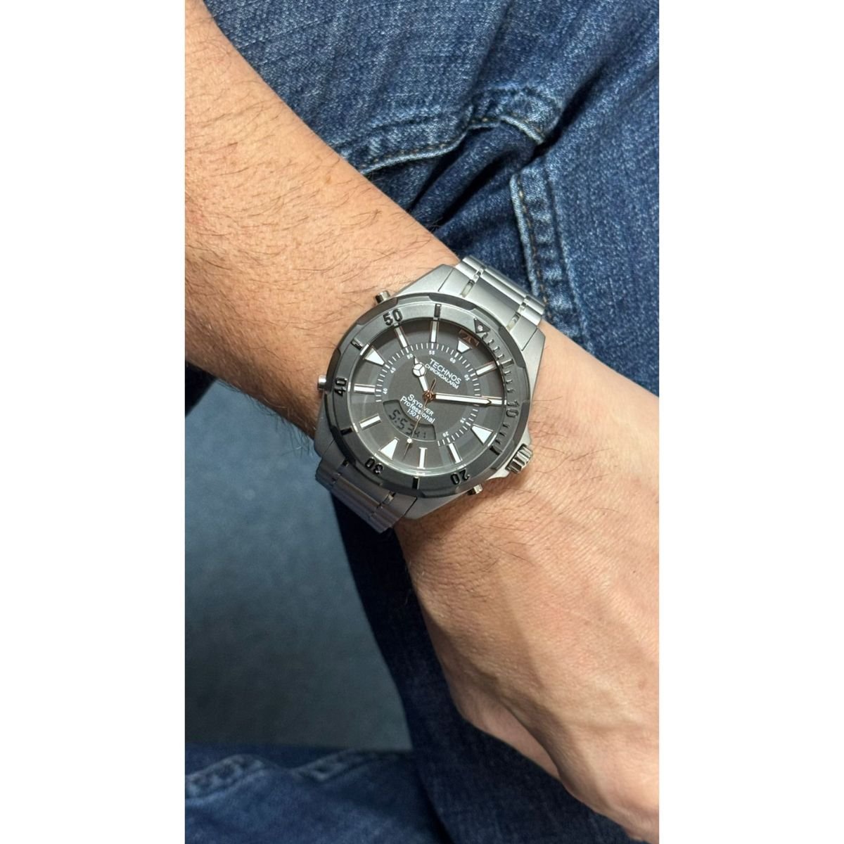 Relógio Masculino Technos Original WT2050AVT1F Pulseira Metal Prata Prata 6