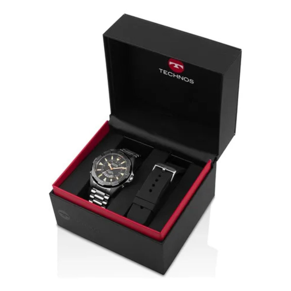 Relógio Masculino Technos Original WT2050AVT1F Pulseira Metal Prata Prata 7