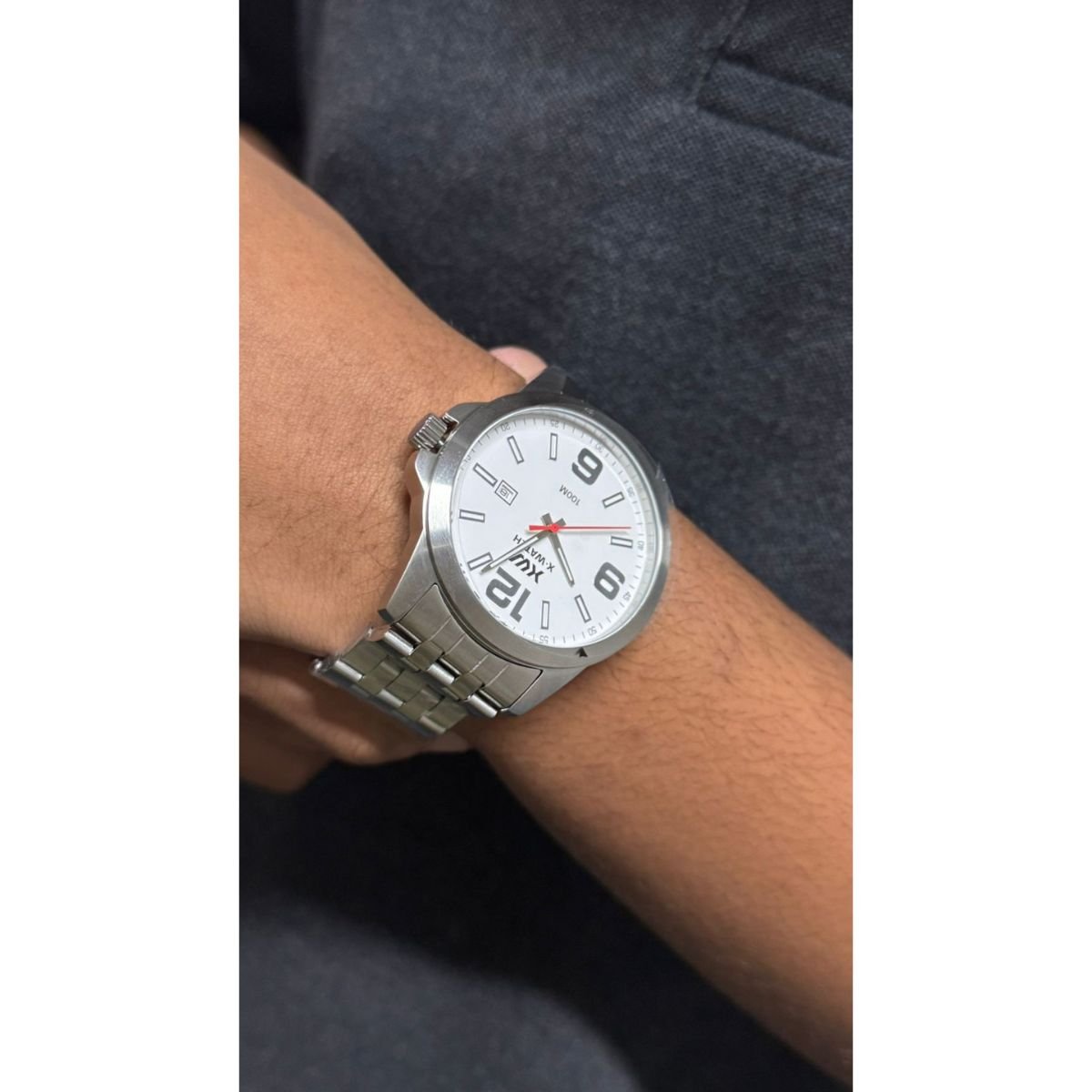 Relógio Masculino X-Watch Original XMSS1064B2SX Pulseira Metal Prata Prata 2