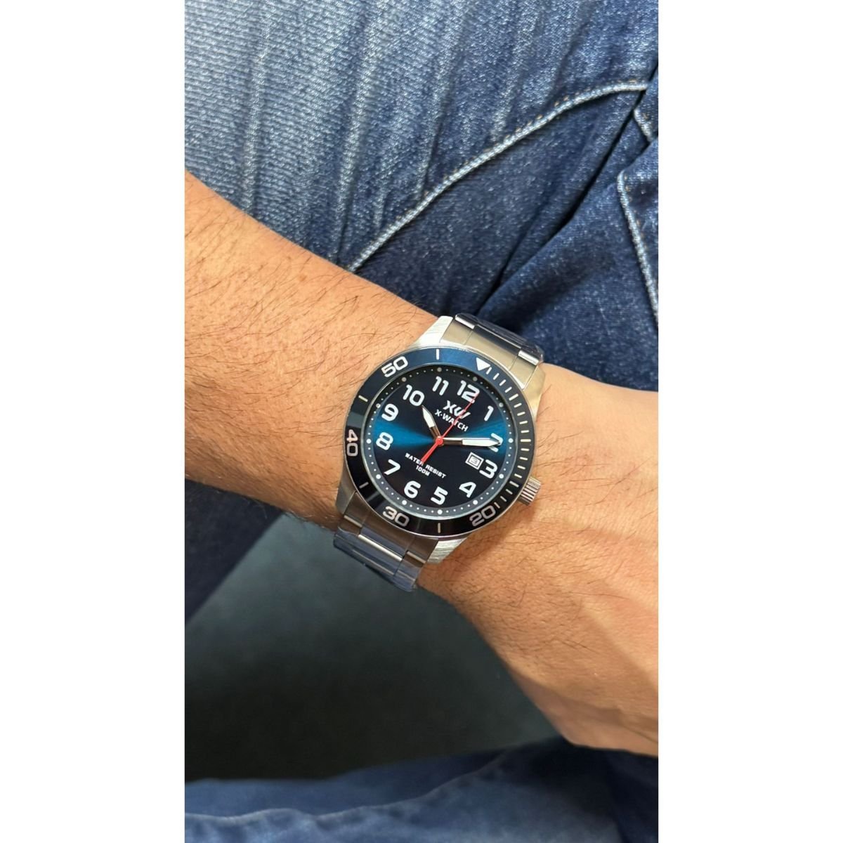 Relógio Masculino X-Watch Original XMSS1062D2SX Pulseira Metal Prata Prata 5