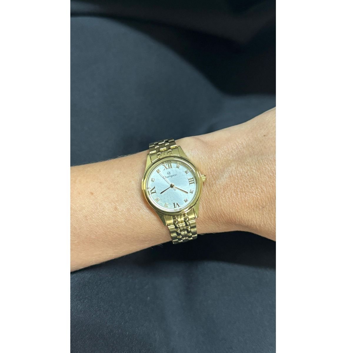 Relógio Feminino Champion Original CH24900H Pulseira Metal Dourado Dourado 4