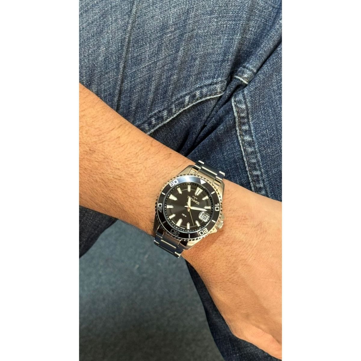 Relógio Masculino Technos Original 2415EH1P Pulseira Metal Prata Prata 4