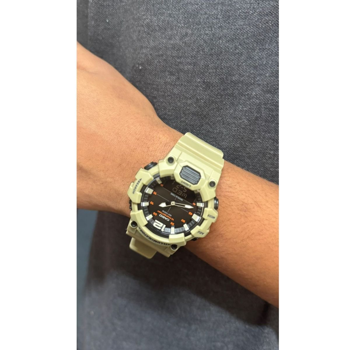 Relógio Masculino Casio Original HDC7003A3VDFSC Pulseira Silicone Verde Verde 4