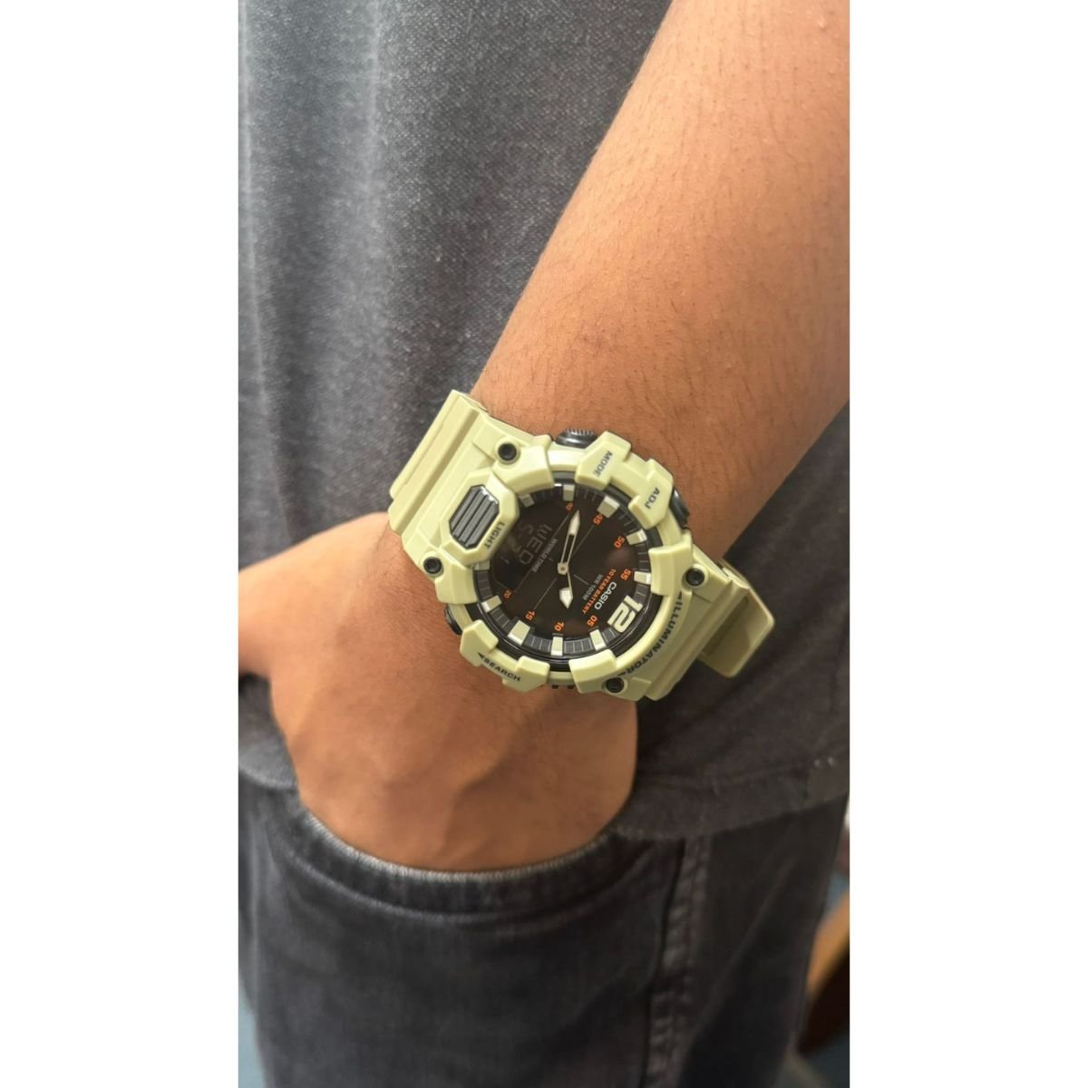 Relógio Masculino Casio Original HDC7003A3VDFSC Pulseira Silicone Verde Verde 5