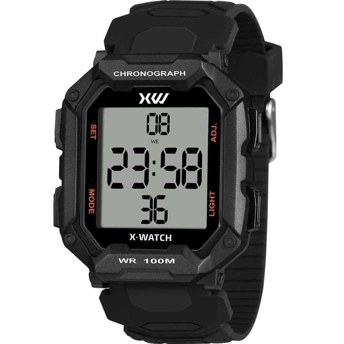 Relógio Masculino X-Watch Original XGPPD193BXPX Pulseira Silocone Preta