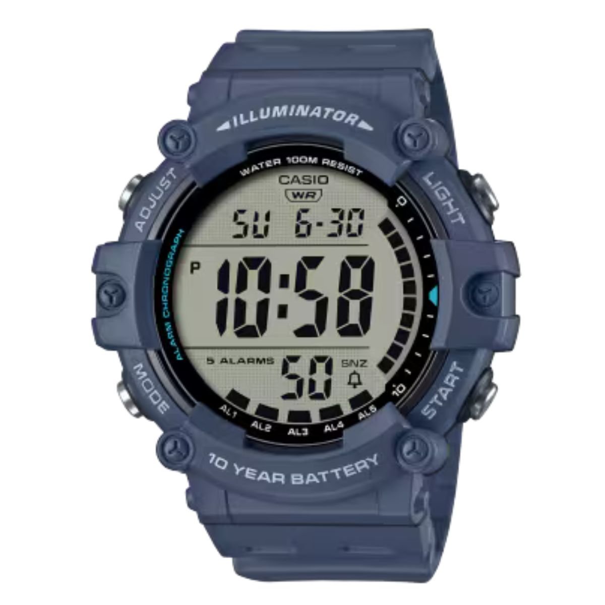 Relógio Masculino Casio Illuminator Original AE1500WH2AVDF Pulseira Resina Azul