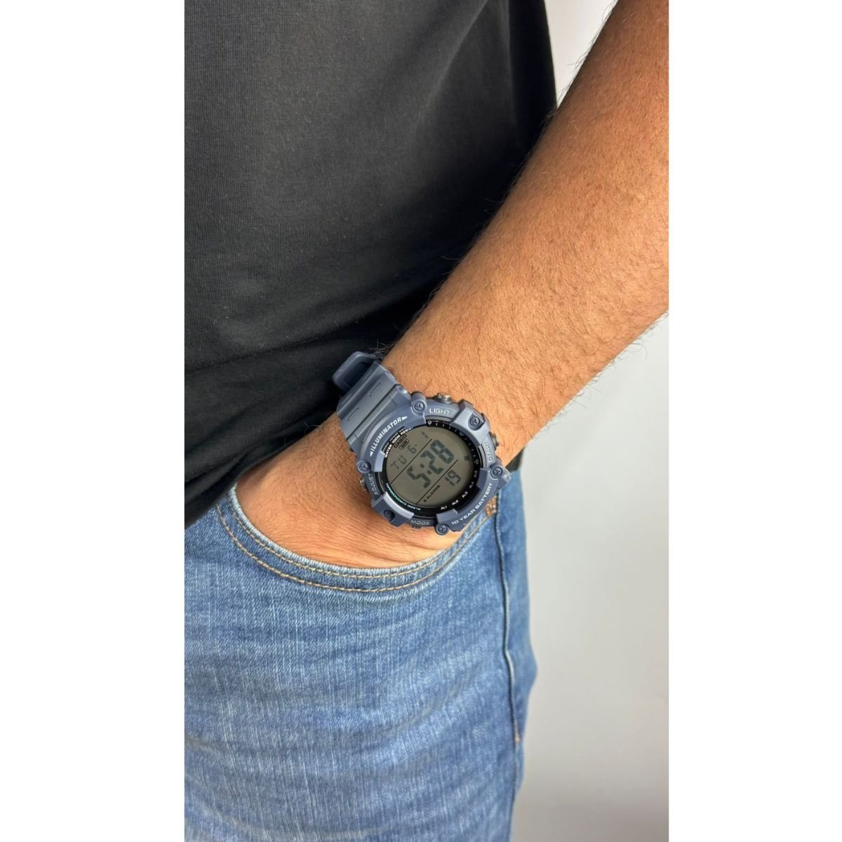 Relógio Masculino Casio Illuminator Original AE1500WH2AVDF Pulseira Resina Azul Azul 2