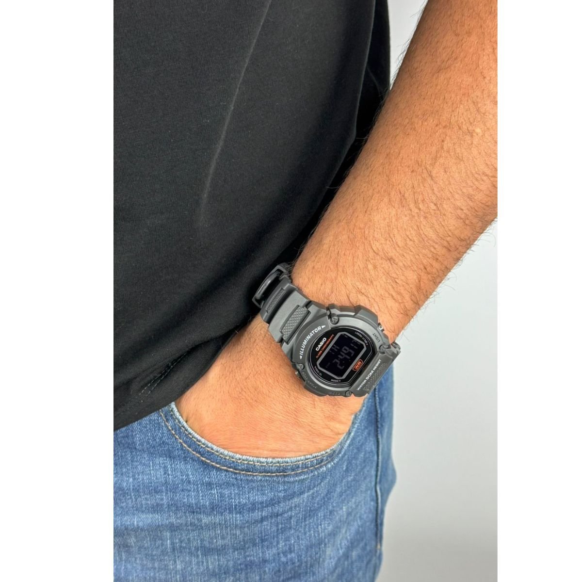 Relógio Masculino Casio Original W219H8BVDF Pulseira Resina Preto Preto 2