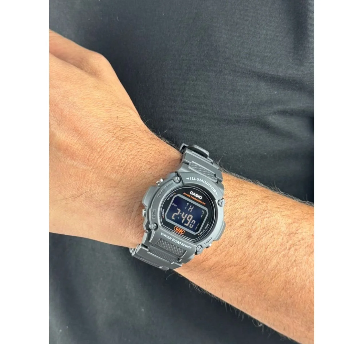 Relógio Masculino Casio Original W219H8BVDF Pulseira Resina Preto Preto 3
