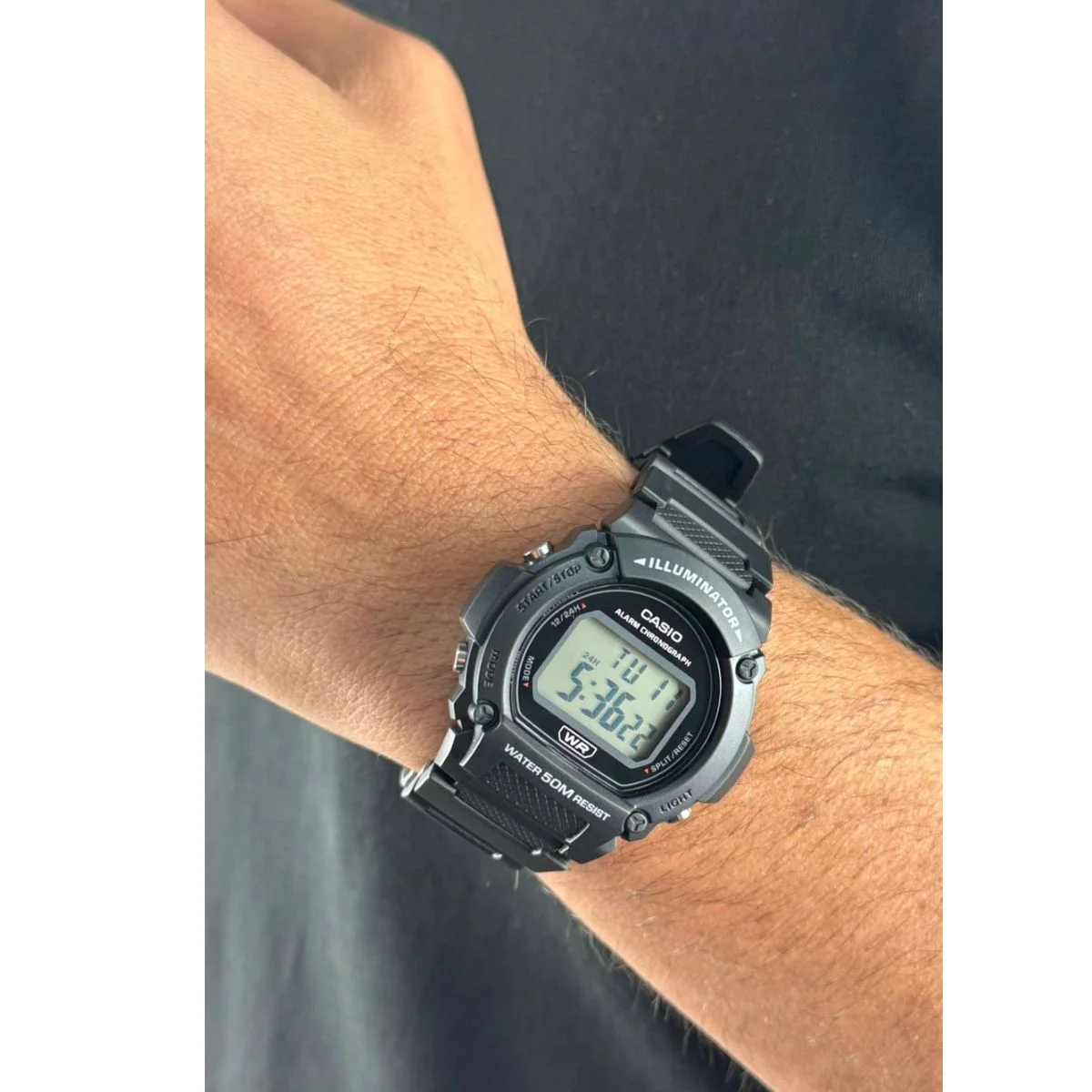 Relógio Masculino Casio Original W219H1AVDFSC Pulseira Resina Preto Preto 3