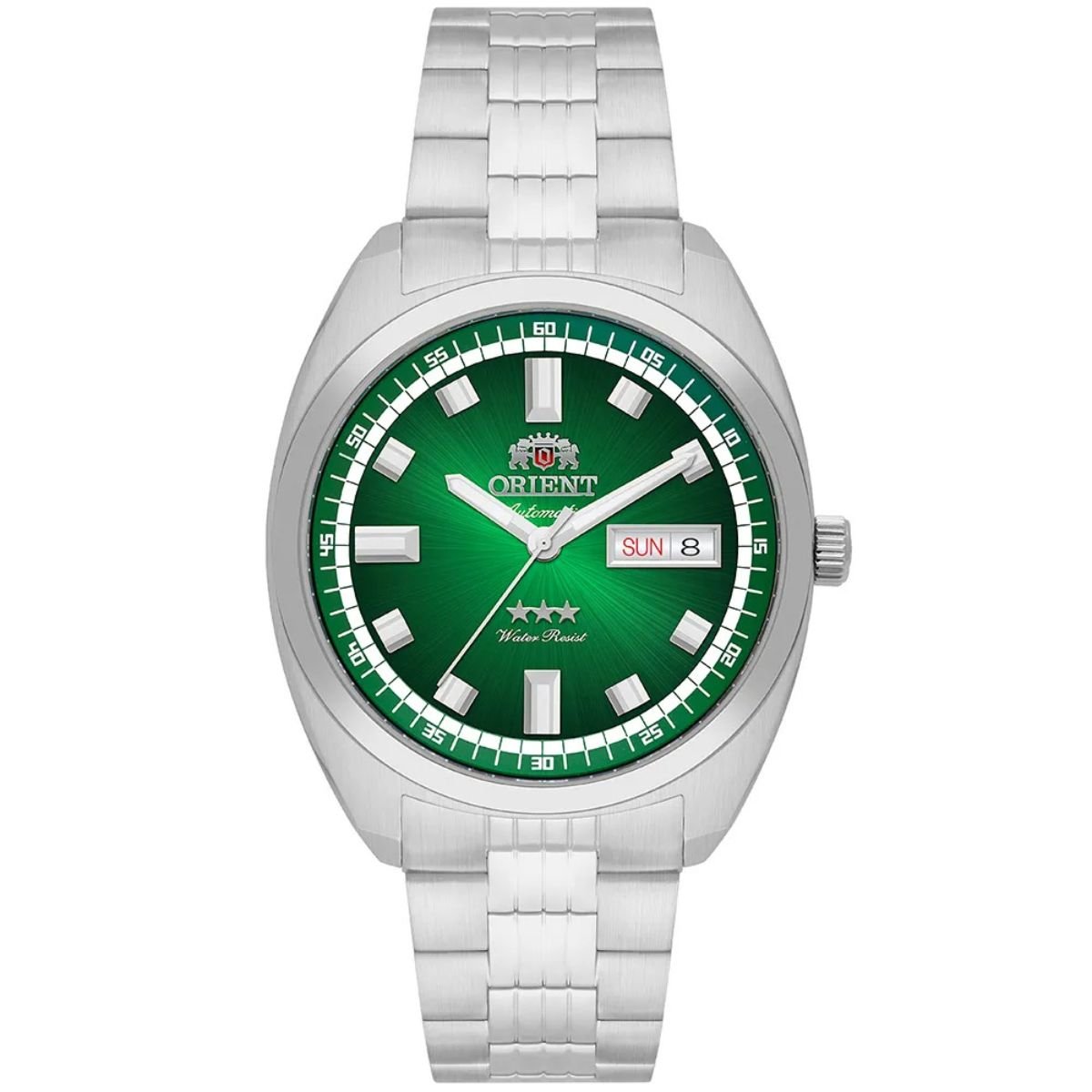 Relógio Masculino Orient Automático Heritage 3 estrelas Original YN6SS004E1SX Pulseira Metal Prata Prata 1