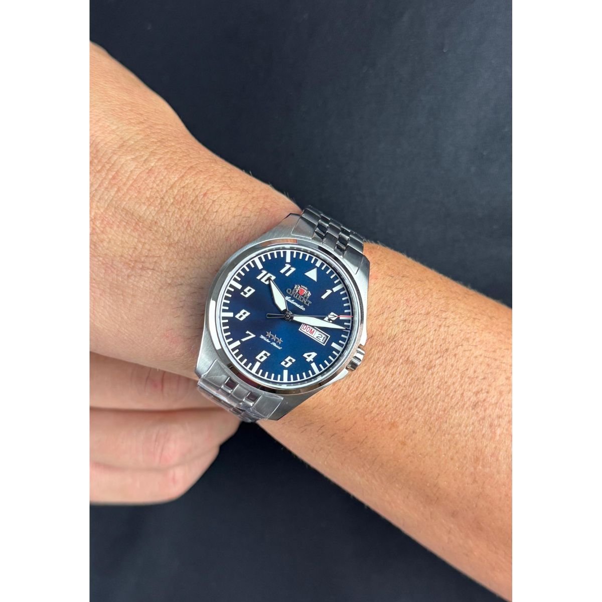 Relógio Masculino Orient Automático Sport Air Original YN6SS010D2SX Pulseira Metal Prata Prata 2