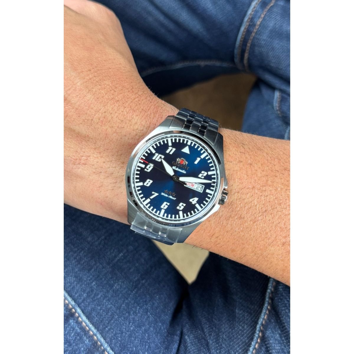 Relógio Masculino Orient Automático Sport Air Original YN6SS010D2SX Pulseira Metal Prata Prata 3