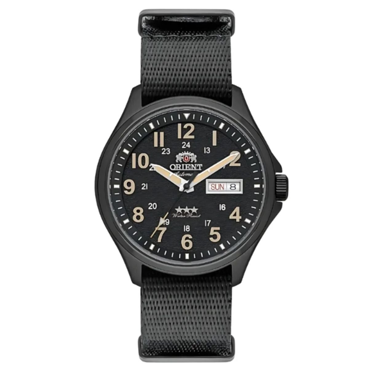 Relógio Masculino Orient Automático Sport Land Original YN6PN007P2PX Pulseira Lona Preto