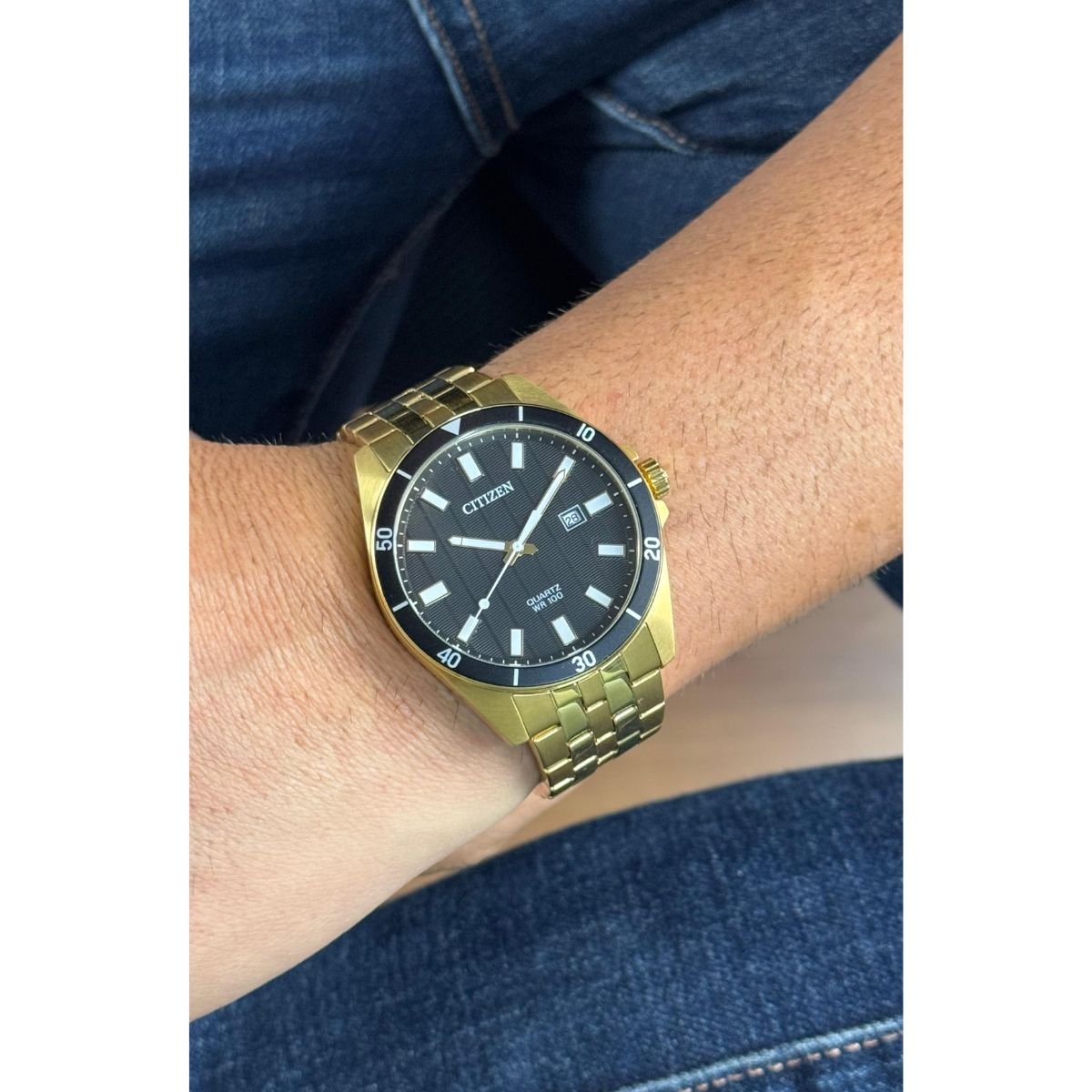 Relógio Masculino Citizen Original TZ31114U Pulseira Metal Dourado Dourado 2