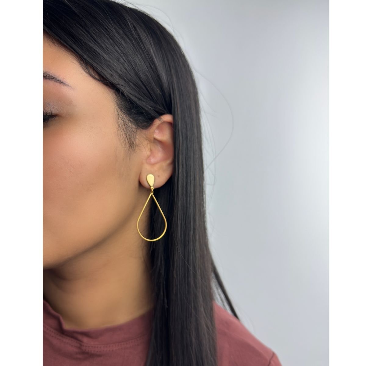 Brinco Feminino Semijoia Banhado a Ouro 18k BR05714 Pendurado Dourado 3