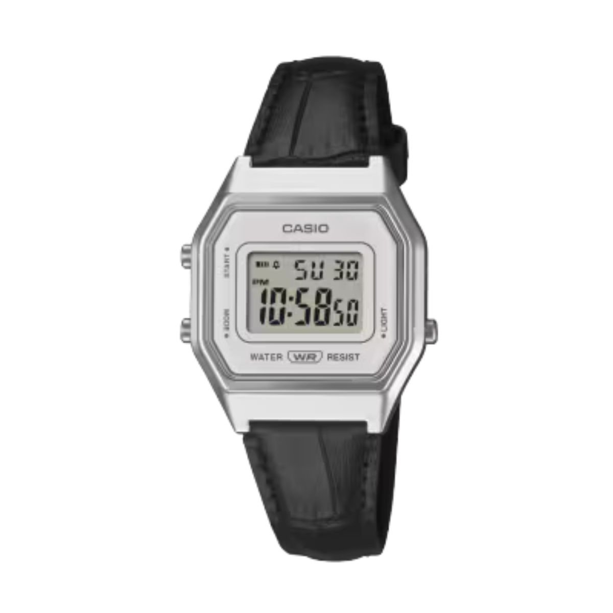 Relógio Feminino Casio Original LA680WEL1DFSC Pulseira Couro Preto
