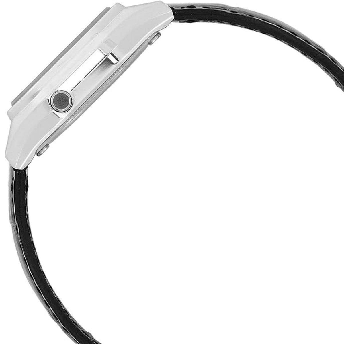 Relógio Feminino Casio Original LA680WEL1DFSC Pulseira Couro Preto Prata 2