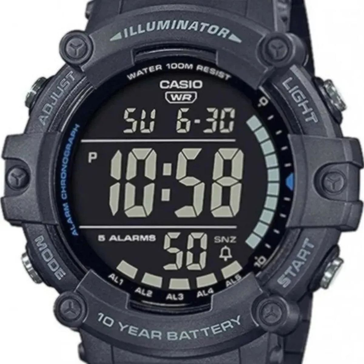 Relógio Masculino Casio Illuminator Original AE1500WH8BVDFSC Pulseira Resina Cinza Cinza 2