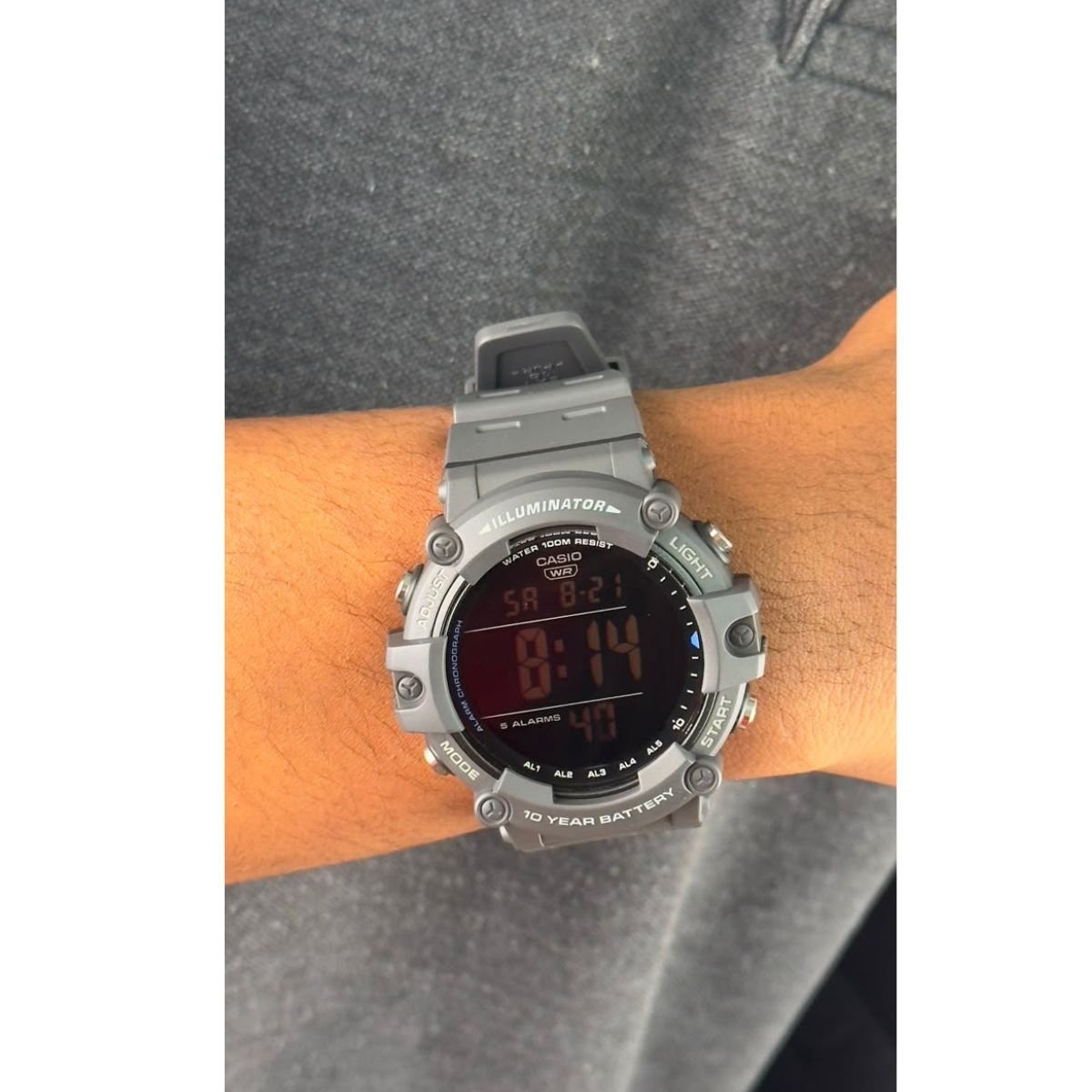 Relógio Masculino Casio Illuminator Original AE1500WH8BVDFSC Pulseira Resina Cinza Cinza 5