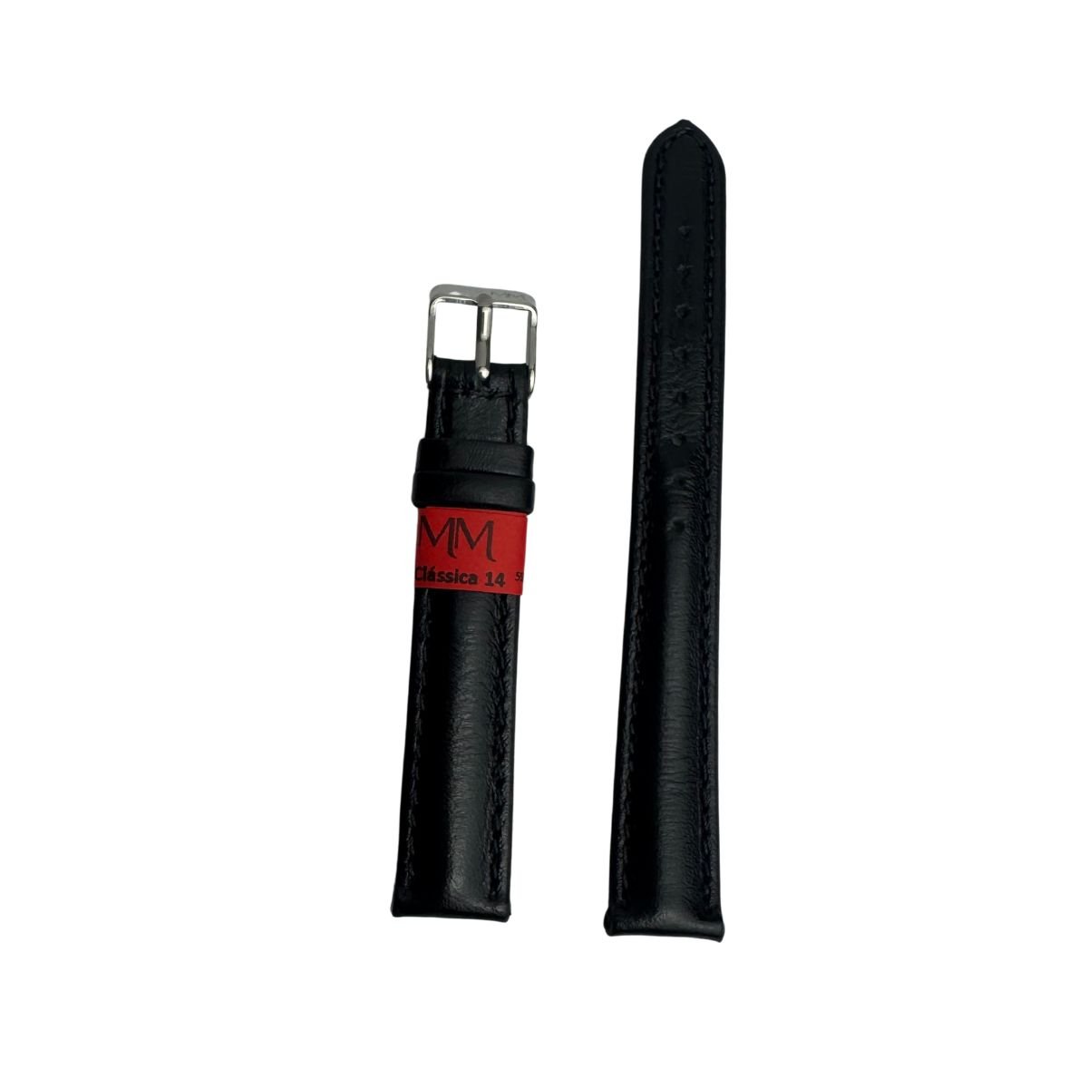 Pulseira Unissex para Relógio 125L14PP Preta Couro Legítimo Clássica Marry Montan Preto 2