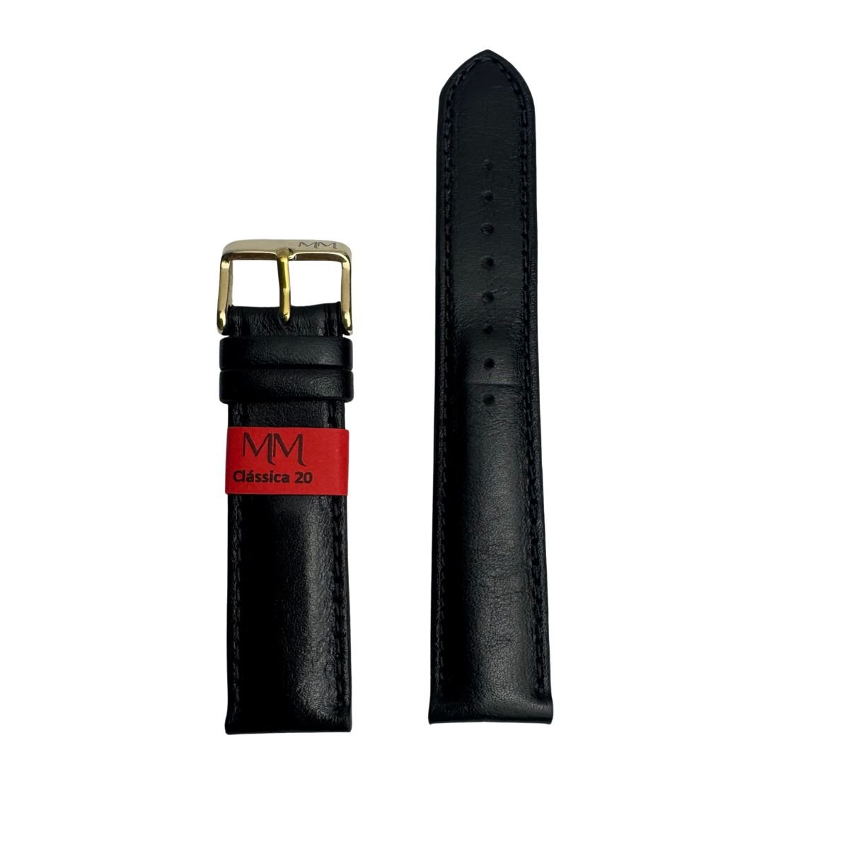 Pulseira Unissex para Relógio 125L20DP Preta Couro Legítimo Clássica Marry Montan Preto 2