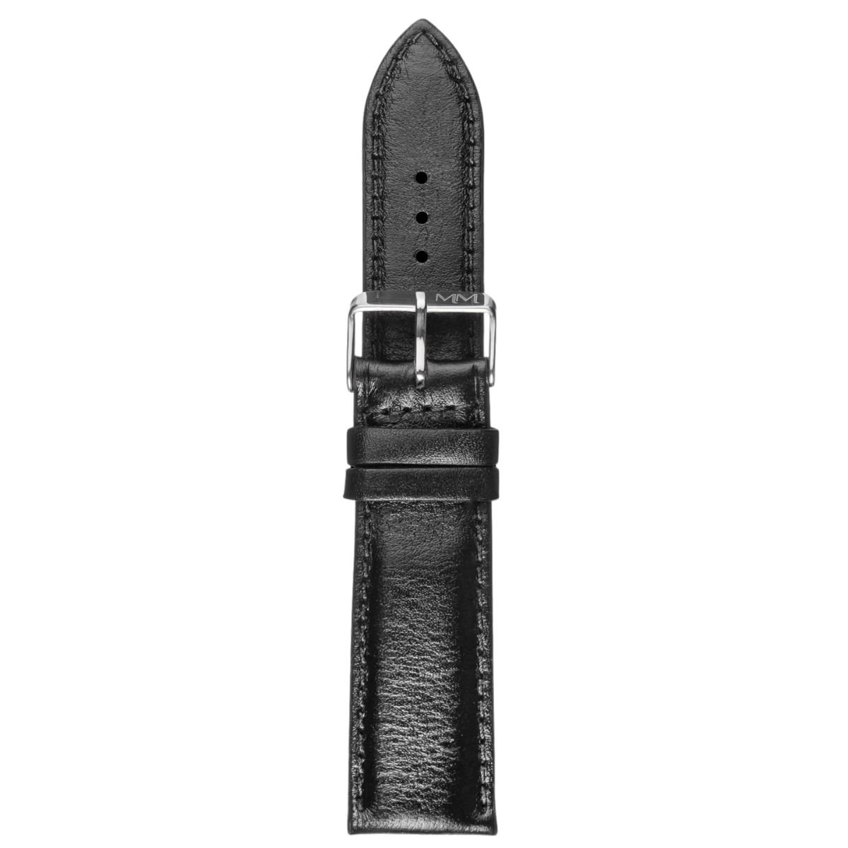 Pulseira Unissex para Relógio 126L22PP Preta Couro Legítimo Clássica Marry Montan