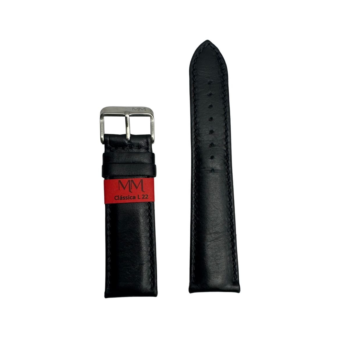 Pulseira Unissex para Relógio 126L22PP Preta Couro Legítimo Clássica Marry Montan Preto 2