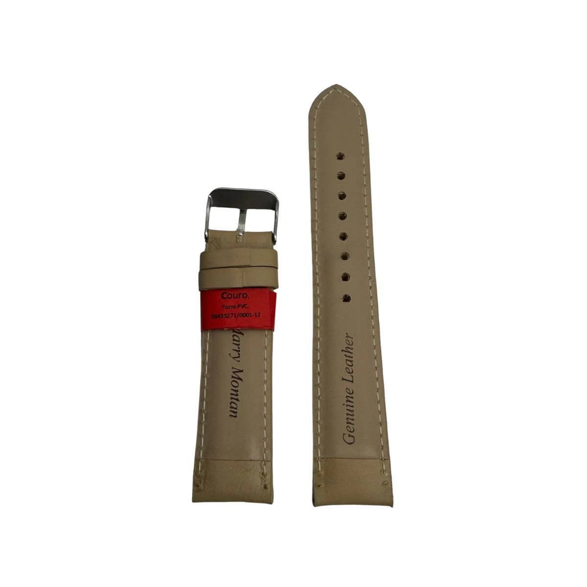 Pulseira Unissex para Relógio 104L16PB Bege Couro Legítimo Colorido Marry Montan Branco 3
