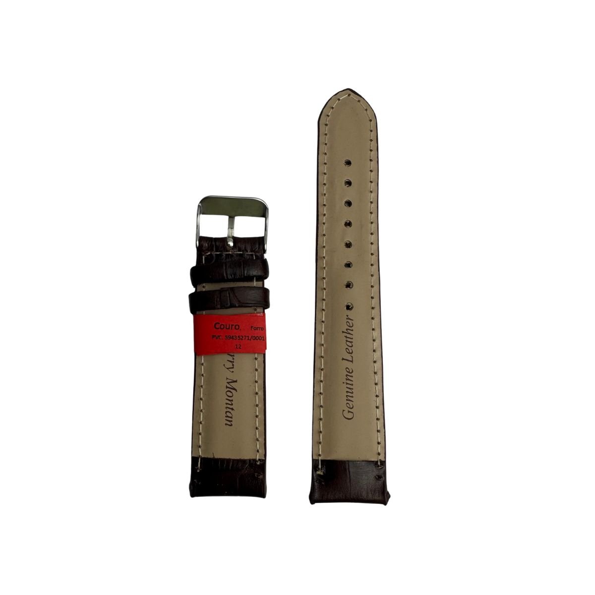 Pulseira Unissex para Relógio 147L20P Couro Legítimo Lezard Marry Montan Marrom 4