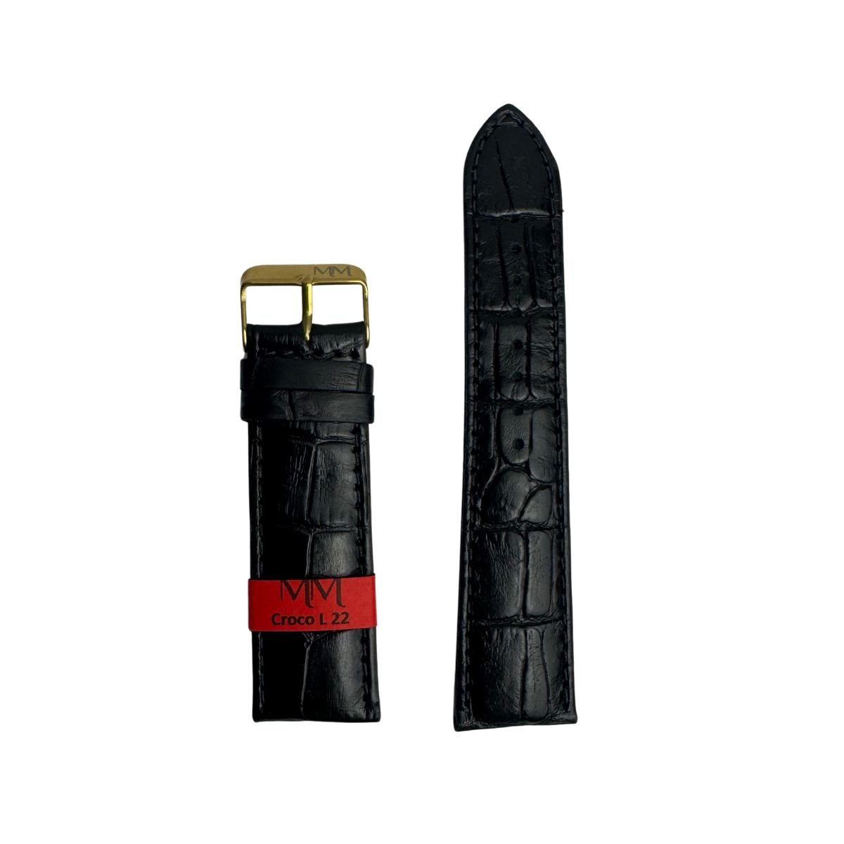 Pulseira Unissex para Relógio 108L22D Couro Legítimo Croco Marry Montan Preto 3