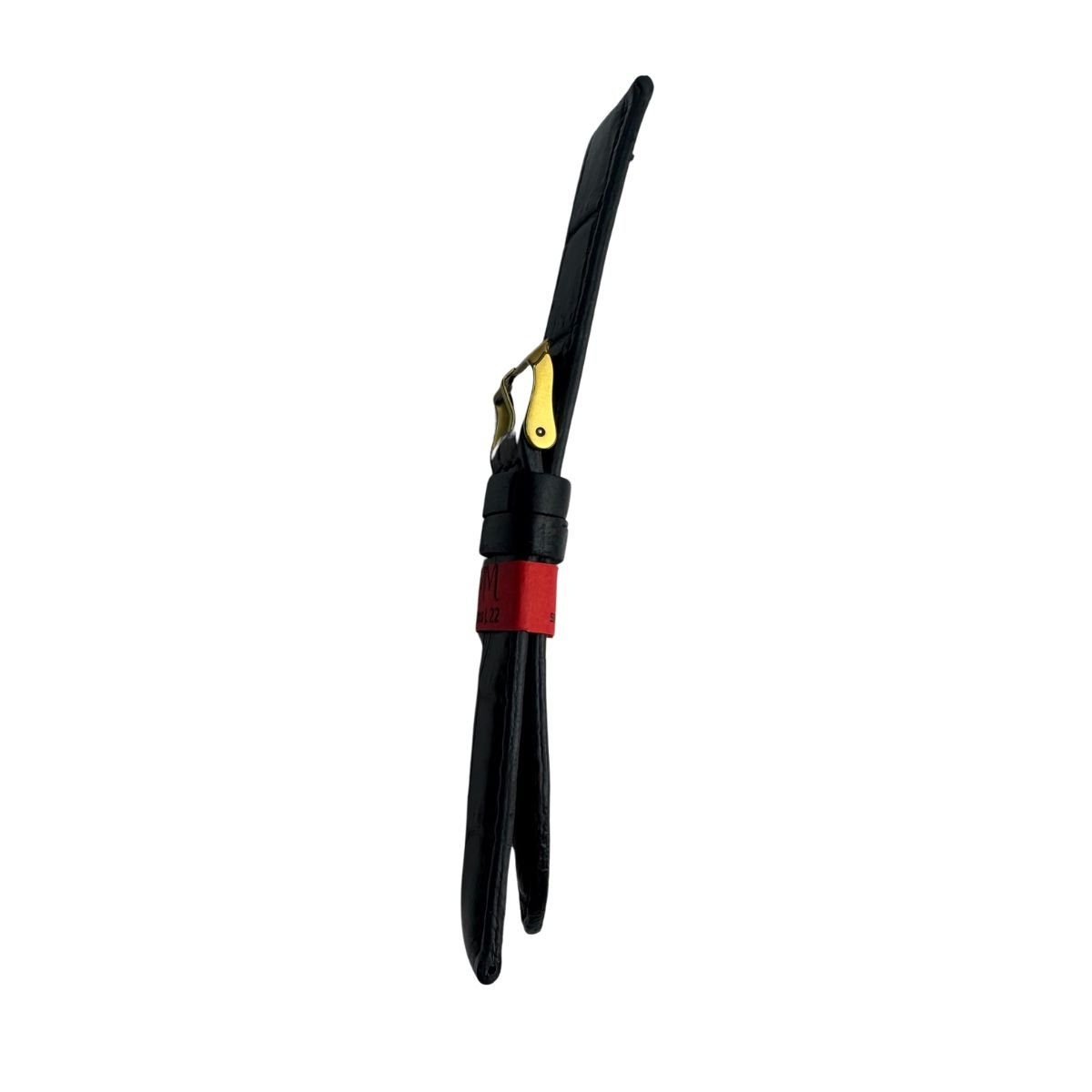 Pulseira Unissex para Relógio 108L22D Couro Legítimo Croco Marry Montan Preto 4