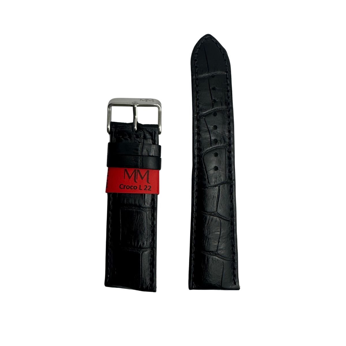 Pulseira Unissex para Relógio 108L22P Couro Legítimo Croco Marry Montan Preto 2