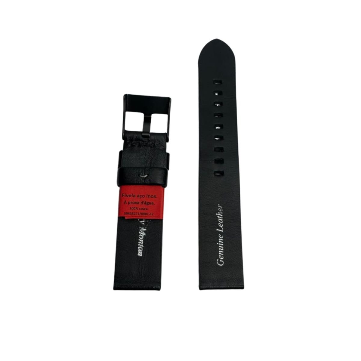 Pulseira Unissex para Relógio 133L20PC Preta Couro Legítimo Montan Marry Montan Preto 3