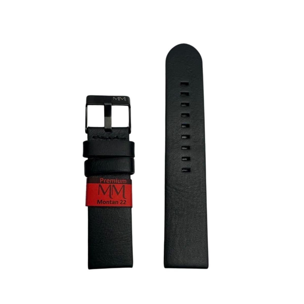 Pulseira Unissex para Relógio 133L22PP Preta Couro Legítimo Premium Marry Montan Preto 2