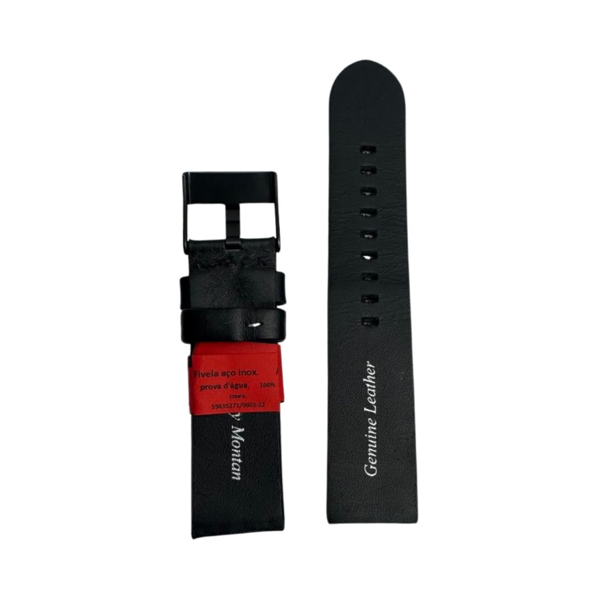 Pulseira Unissex para Relógio 133L22PP Preta Couro Legítimo Premium Marry Montan Preto 3